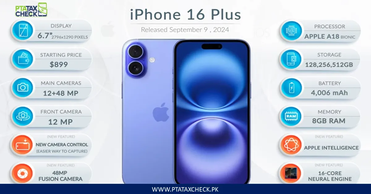 iPhone 16 Series Variants – iPhone 16 Plus Pro and Pro Max Models in All Colors for PTA Tax Reference 1