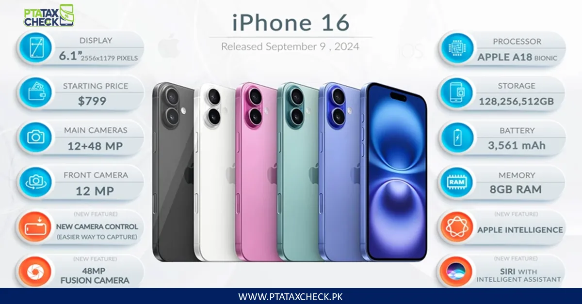 iPhone 16 Series Variants – iPhone 16 Plus Pro and Pro Max Models in All Colors for PTA Tax Reference 2