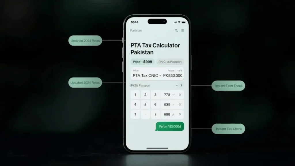 PTA Tax Calculator mockup